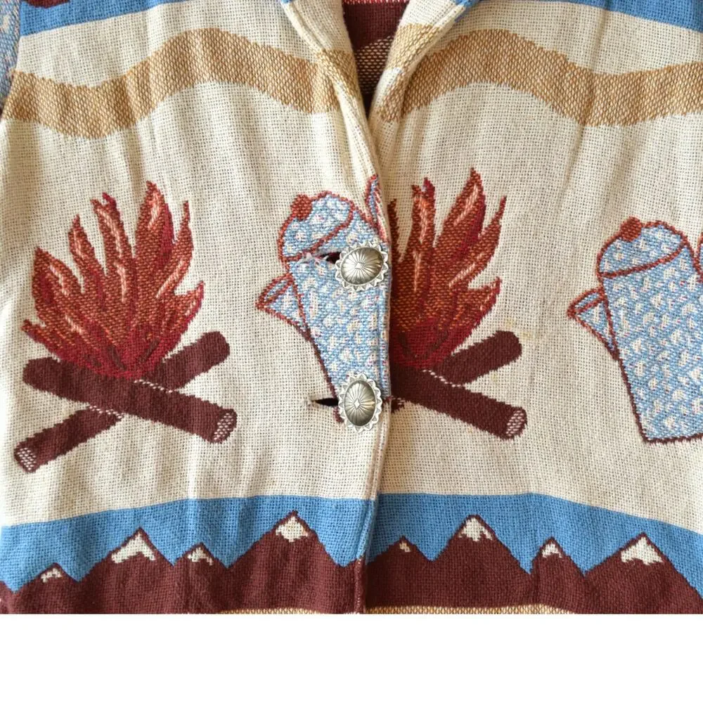 Silverado Camping Fire Outdoors Coat Tapestry Jacket - Size M/L - Picture 4 of 9